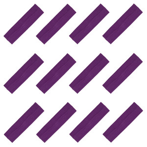 Kenz Laurenz Soft and Stretchy Elastic Cotton Headbands, Pack of 12, Purple