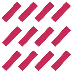 Kenz Laurenz Soft and Stretchy Elastic Cotton Headbands, Pack of 12, Hot Pink