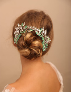 Jumwrit Wedding Hair Clips Rhinestone Bridal Hair Barrettes Silver Handmade Headpiece Wedding Hair Accessories for Bride and Bridesmaid(2PCS)