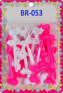 Tara Girls Super Cute Self Hinge Plastic Mulit Design Hair Barrettes Selection (BR53)