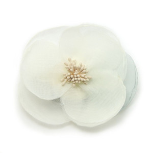 Meilliwish Elegant Silk Cloth Beautiful Flower Hair Claw Clip Hair Pin for Women (A93)(White)