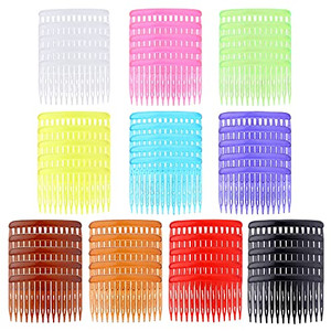 Lawie 50 Pack Clear White Black Colorful Small Plastic Side Hair Combs 14 Teeth Slide Hair Barrette Clips for Women Bridal Wedding Veil Comb DIY Craf