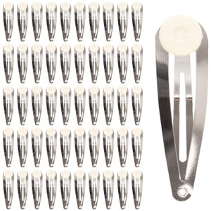 Lawie 50 Pack Bulk 2 Inch 5 CM Glue Pad Snap Metal Hair Clips Barrettes Hairpins Clips Hairgrips Craft DIY Accessories
