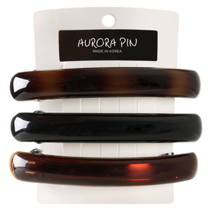 Aurora Pin Stylish Tortoise Shell Hair Clip - Autoclasp Barrettes For Styling in an Updo, Bun, Ponytail - Strong Korea Made Accessory for Thick, Medi