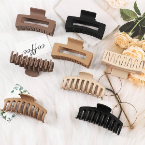 BELLA 8 pcs Hair Claw Clips for Women Long Thick Hair 4.3 Inch, Large Hair Clips for Girls Non-Slip Hold Hair Perfectly