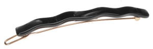 France Luxe Wavy Tige Boule Barrette - Nacro Black
