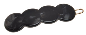 France Luxe Scalloped Tige Boule Barrette - Nacro Black
