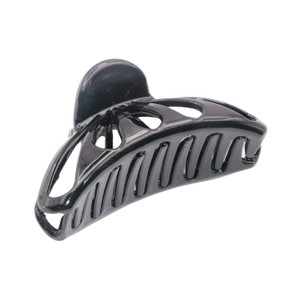 Parcelona French Rain Drop Black Small 2 3/4" Celluloid Jaw Hair Claw Clip Clamp Clutcher for Women and Girls, Made in France