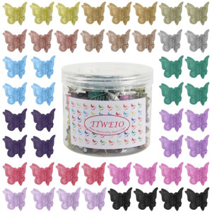 Butterfly Hair Clips Pastel Hair Clips for Tiweio, 50 Pcs Small Hair Claw Clips Mini Hair Accessories for Girls and Women with Box Packaged, 14 Metal