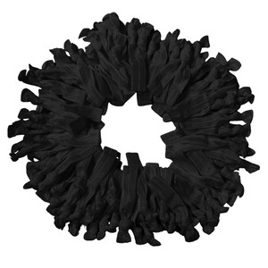 Kenz Laurenz 100 Hair Ties No Crease Ribbon Elastics Ouchless Ponytail Holders Hair Bands (100 Hair Ties-Black)