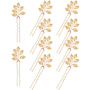 10 Pieces Bride Hair Accessories, Vintage Gold Leaf Hair Pins, Bridesmaid Headpiece for Wedding Hair Pins, Bride and Bridesmaid Hairstyle Accessories