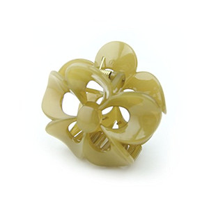 Meilliwish Flower Beautiful Hair Claw Clip for Women 1 PCS(D68)(Yellow)