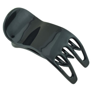 Parcelona French Simply Bear Paw Black Medium 3" Celluloid Side Slide In Jaw Yoga Hair Claw Clip Clamp for Women and Girls, Made in France