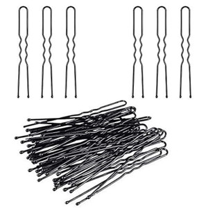 DNHCLL 100PCS Black Metal U-Shape Bobby Pins Curved Bun Hair Clip,Special Hair Pin Of The Studio for Girls Women and Hairdressing Salon,Is Used To Ad