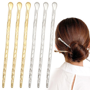 6 Pack Chinese Hair Stick for Women Metal Hair Bun Chopstick Long Hairstick Fashionable Styling Hair Pins Accessories for Women Girl (Gold and Silver