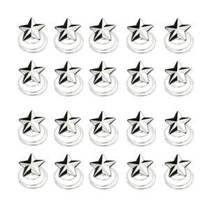 Vpang 20 Pcs Spiral Hair Pins Swirl Hair Twists Coils Hair Clips Wedding Bridal Star Pearl Metal Spiral Twist Hairpins Hair Accessories (Star-Silver)