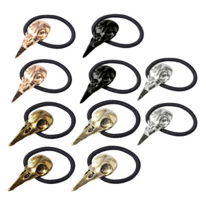 Opexicos 10Pcs Women Punk Gothic Raven Skull Crow Elastic Hair Rope Hair Band Hair Accessories