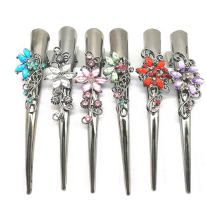Set of 6 Metal Alligator Sectioning Clips for Women and girl- Pretty Strong Clamp Hairpins Non-Slip Hair Grips
