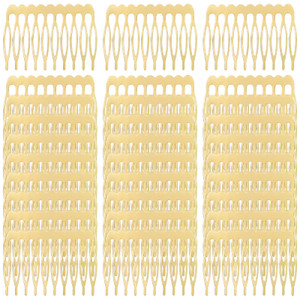 Cinaci 30pcs Small Plain Blank DIY Craft Gold Metal Hair Side Combs Slides with 10 Teeth Wedding Bridal Veil Combs Headpieces French Twist Bun Hair C