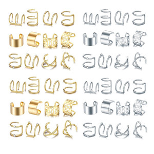 48Pcs Gold Silver Hair Braids Dreadlock Non-Piercing Ear Clip Beard Beads Cuffs Clip Hair for Women Men Hair Accessories Styling Jewelry Tools