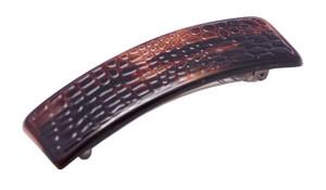 Parcelona French Croco Tortoise Shell Brown Strong Grip Celluloid Automatic Hair Clip Hair Barrette (Tortoise Shell)
