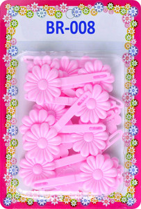 Tara Girls Super Cute Self Hinge Plastic Mulit Design Hair Barrettes Selection. 18 pc Sunflower shape (light pink). Flower size 1.25 inch * 1.25 inch