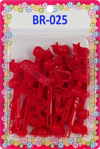 Tara Girls Super Cute Self Hinge Plastic Mulit Design Hair Barrettes Selection. 20 pc Red color bow Barrettes.
