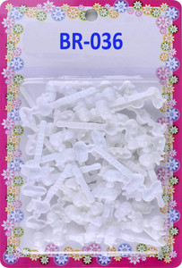 Tara Girls Super Cute Self Hinge Plastic Mulit Design Hair Barrettes Selection. 42 pc white bow shape