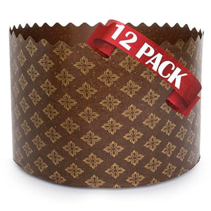 Paska Mold Kulich Large Panettone Paper Baking Molds (12 Pack 15oz) Easter Bread Paper Mold - Easter Bread Forms Panettone Pan Panetone Moulds 5.1x3.