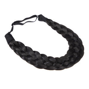 TOECWEGR 5 Strands Synthetic Hair Braided Headband Hairpiece Classic Chunky Wide Plaited Braids ElasticMulti Color Headband Ladies Beauty Hair Access