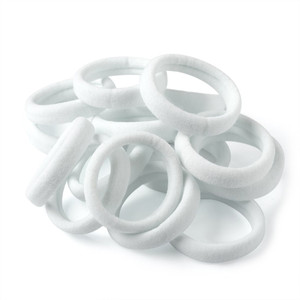 XIMA 60pcs Nylon Elastic Hair Ties Hair Ties Bands Rope No Crease Elastic Fabric Large Stretch Ouchless Ponytail Holders (60pcs-White(HT007-18))