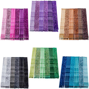 ANCIRS 144pcs Glittering Bobby Pins for Women, Assorted Color Hair Styling Pins for Various Hairstyles, Metal Invisible Hair Clips Barrettes Accessor