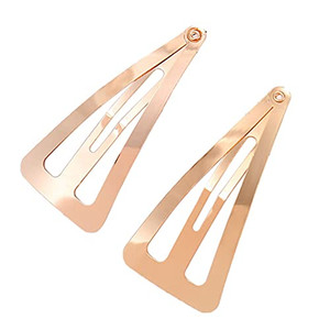 20 Pcs Triangle Shaped Metal Snap Hair Clips No Slip Barrettes Hair Accessories for Girls and Women (Gold)