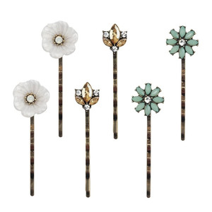 6PCS/3Pairs Vintage Hair Pins for Women Elegant Rhinestone Hair Clips Flower Bobby Pins Retro Hairpins for Women Ladies and Girls Headwear Styling To