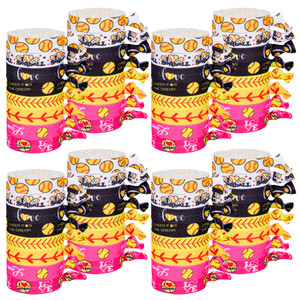 48 Pieces Softball Hair Ties No Crease Elastic Ribbon Ponytail Holder Baseball Hair Accessories Hair Ties for Women Girls Sports Player and Teams