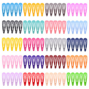 100 Pieces Solid Color 2 Inch Barrettes Women Metal Snap Clips