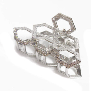 Women Vintage Metal Hair Jaw Clips Hair Clamp Hair Claw Hairpin Accessories (White K)