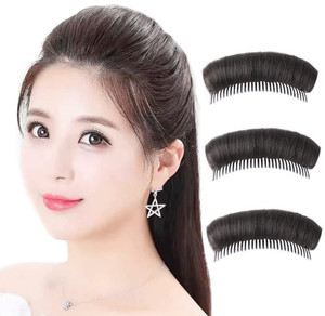 3Pcs Hair Bun Invisible False Hair Clip Bump It Up Volume Hair Base Women Bump Fluffy Hair Pad Styling Insert Tool for DIY Hair Styles (Dark Brown)