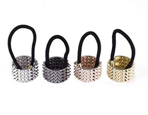 4 PCS Women Opened Circle Hair Elastic Bands Fashion Metal Hair Ties Ponytail Hair Holder Elastic Hair Band Hair Cuff Hair Rope Hair Clips Accessorie