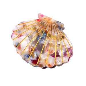 Shell Jaw Clip Hair Claw Clip Clamps Resin Hair Clips Marble Pattern Hairpins Hair Accessories for women Styling Hairdressing (Colorful)