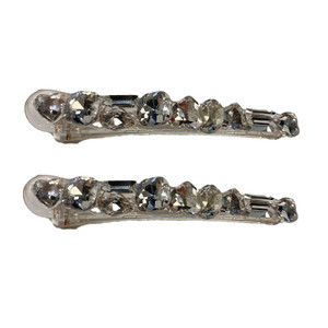 2 Pcs 3.0 Inch Shiny Clear Spike Alligator Duck Bill Hair Clips Crystal Hair Barrette Clip Sparkle Stones Duckbill Bobby Pin Chic Hair Clips for Girl