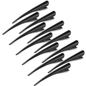 12 Pack Alligator Hair Clips for Styling Sectioning Salon Hairstyle, GLAMFIELDS 5 inch Non-Slip Black Duckbill Metal Teeth Clips for Women Girls Thic