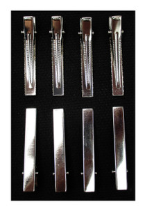 ALL in ONE 50pcs Metal Silver Flat Single Prong Alligator Hair Clips Nickel Free (32MM)