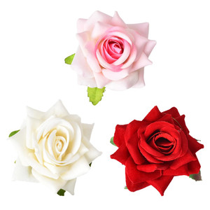 Rose Flower Hair Clips for Women Red Pink White Rose Hair Barrettes Floral Hairpins Flower Brooch Pins for Women Girls 3PCS Bride Headpieces for Wedd