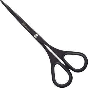ALLEX Small Black Scissors for Office 5.5" [Non-Stick], All Purpose Slim & Thin Low Profile Scissors, Made in JAPAN, All Metal Japanese Stainless Ste