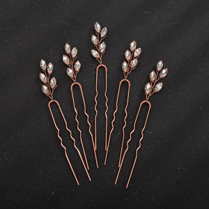 Teyglen 5pcs Crystal Bridal Hair Pins Rhinestone Wedding Hair Pieces Gold Silver Rhinestone Hair Pins Set Handmade Hair Accessories for Women Girls (