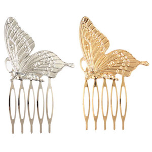 4 Pcs Vintage Butterfly Hair Combs Metal Hair Side Comb Clips Wedding Bridal Headpiece Hair Accessories for Women and Girls (2 Gold & 2 Silver)