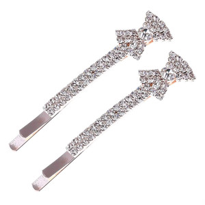 2PCS Rhinestone Hair Barrette Clip Hair Pin Beautiful Crystal Bobby Pin Hairpin for Women Lady Girls