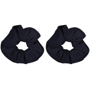 Set of 2 Large Solid Scrunchies - Navy