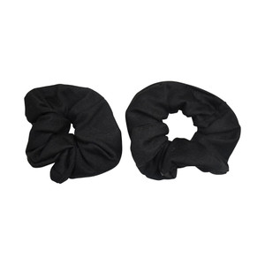 Set of 2 Large Solid Scrunchies - Black
